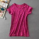 Women O Neck Short Sleeve Sport T-Shirts Breathable Quick Dry Gym Running Tee Tops