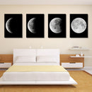 Miico Hand Painted Four Combination Decorative Paintings Gradient Moonlight Wall Art For Home Decoration