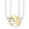 Trendy Geometric Animal Stainless Steel Necklace Cute Sweet Cat Pendant Puzzle Couple Necklace
