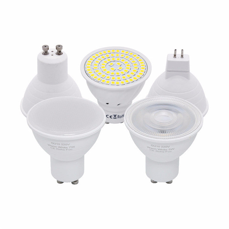 CLAITE AC220V Transparent Milky White Lamp Cover GU10 MR16 5W 7W LED Spotlight Bulb for Home Indoor Decor