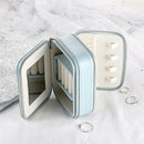Travel Jewelry Box Storage Bag Earring Ring Portable Organizer PU Box Case with Mirror