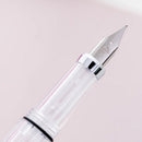 Wing Sung 3008 Piston Transparent Fountain Pen Wingsung Silver EF Nib & Trim Ink Pen Office School Gift