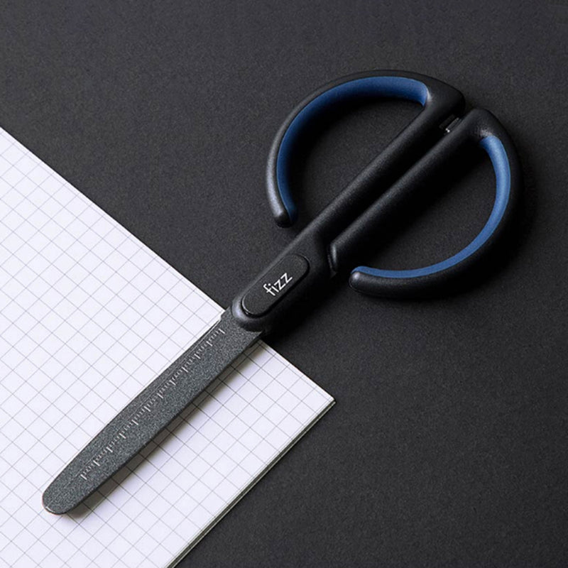 Fizz FZ212003 Anti-Stick Scissors With Scale Stationary Scissor Household Diy Rounded Cutter Head