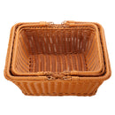 Square Woven Hand Storage Baskets Double Folding Handles Picnic Basket for Outdoor Living
