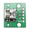 5pcs USB To DIP Female Head Mini-5P Patch To DIP 2.54mm Adapter Board