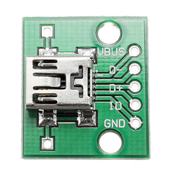 5pcs USB To DIP Female Head Mini-5P Patch To DIP 2.54mm Adapter Board
