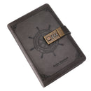 B6 Vintage Leather Notebook Rudder Brown Journal Blank Diary Notepad with Password