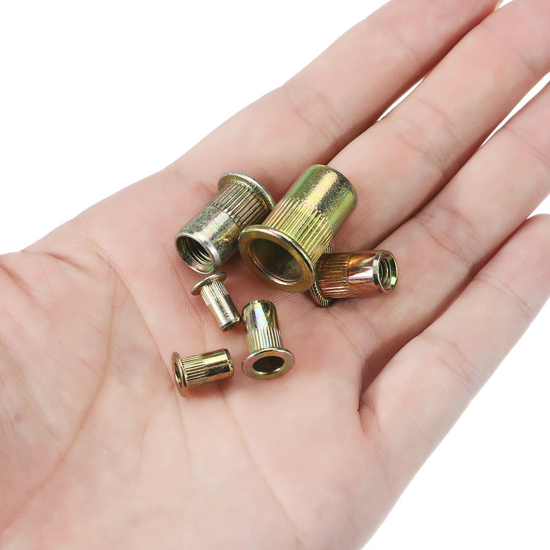 Suleve MXZN9 220Pcs Mixed Steel Rivet Nut Rivnuts Blindnuts Nutserts M3-M10 Nut Insert Rivet Assortment Kits