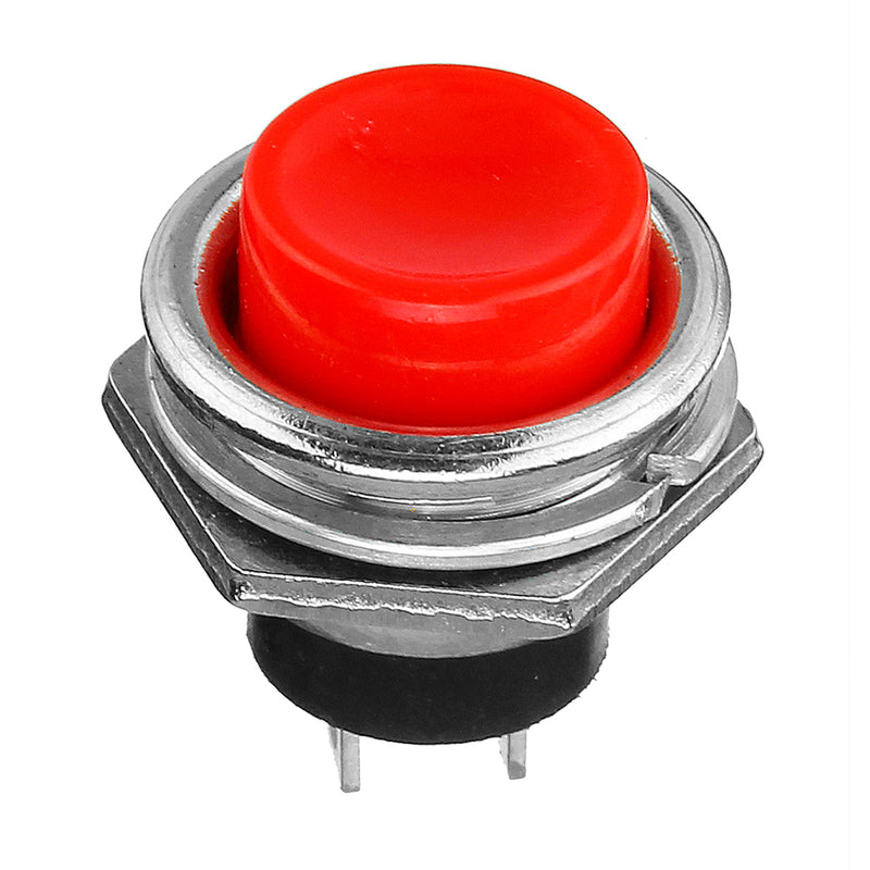 2Pcs 3A 125V Momentary Push Button Switch OFF-ON Horn Red Plastic