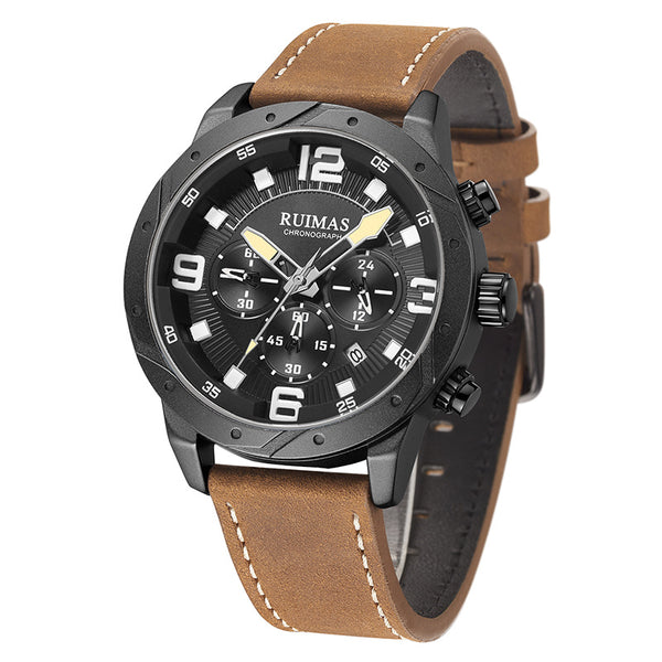RUIMAS 595 Fashion Men Watch Chronograph 3ATM Waterproof Luminous Display Quartz Watch