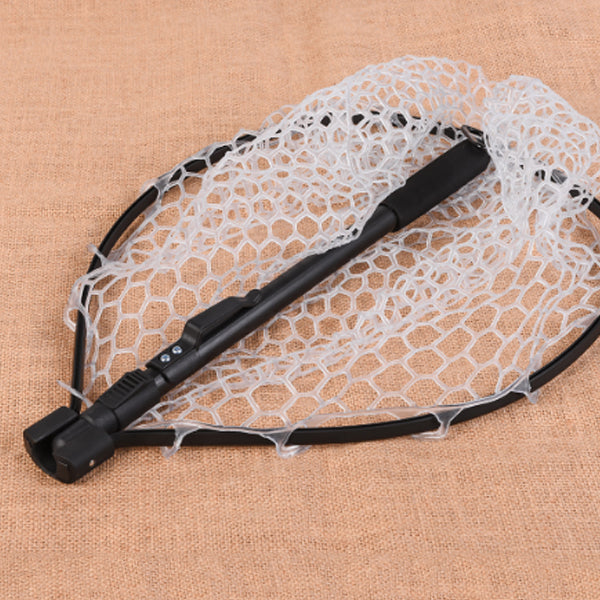 LEO Folding Fish Net Ultra-light Aluminum Alloy Rubber Mesh Catch Tackle Tool Fishing Accessories