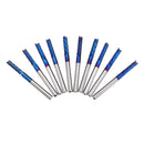 Drillpro 10pcs 3.175mm Blue NACO Coated PCB Bits Carbide Engraving Milling Cutter For CNC Tool Rotary Burrs