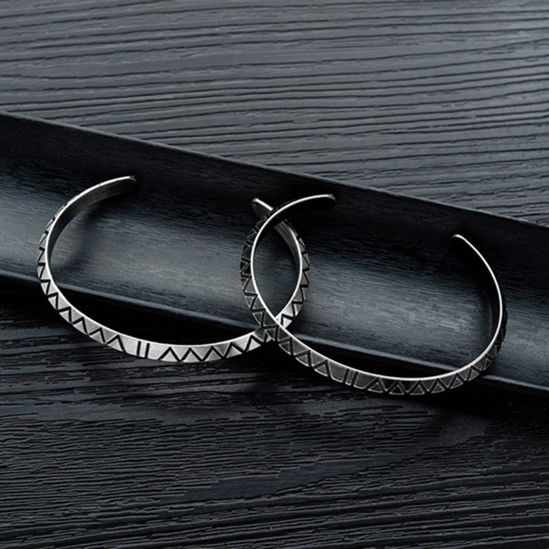 Titanium Steel Stainless Steel Rhomboid Open Male Bracelet