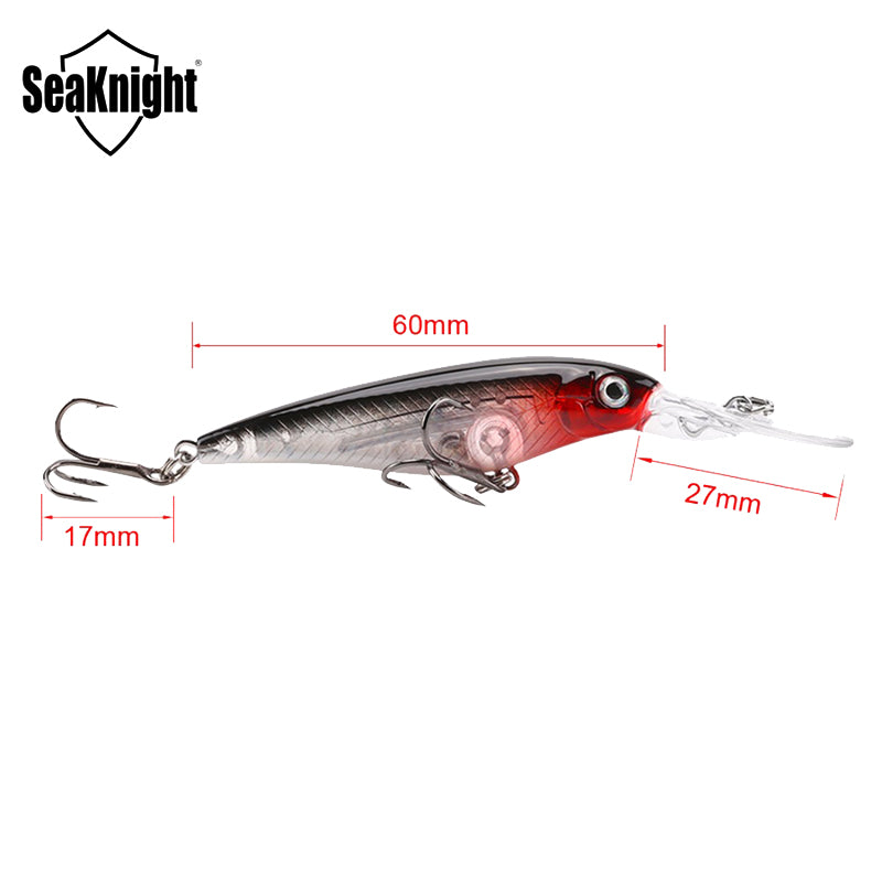 SeaKnight SK031 1PC 5.9g 60mm 1.2M Suspending Minnow Fishing Lure Minnow Hard Bait Hooks