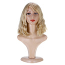 Black Finger Wave Wig Women Halloween Cosplay Curly Mid Synthetic Hair Short Wig
