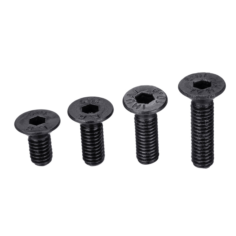 Suleve MXCH 480Pcs M3/M4/M5 Carbon Steel Screw 10.9 Grade Hex Socket Flat Head Bolt Nut Assorment