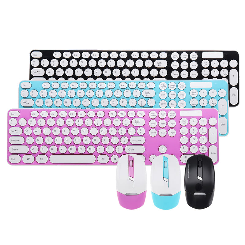 Ultra Thin Mute 2.4GHz Wireless 101 Keys Keyboard and 1600DPI Mouse Combo Set for Desktop Laptop