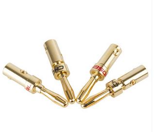 4PCS Cable Connector Screws Free Soldering Banana Pure Copper HI-FI Terminal For Speaker