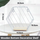 Large Wall Mounted Shelf Wooden Decorative Storage Display Hexagon Shelf Rack