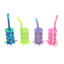 Multi Color Luminous Silicone Water Glass Pipe Glow In The Dark Glass Smoke Pipe