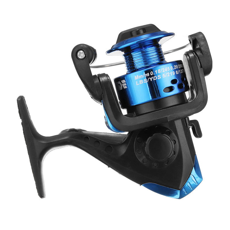 ZANLURE 200 5.1:1 3BB Plastic Blue Spinning Fishing Reel Bass Trout Sea Fishing Wheel