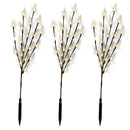 3PCS Solar Powered Tree Branch Leaf Pattern LED Garden Holiday Light Outdoor Path Waterproof Decorative