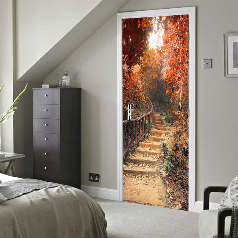 Maple Path Self Adhesive Mural Decals 3D Door Wall Sticker Home Decor Waterproof