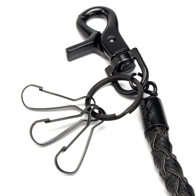 Punk PU Leather Biker Keychain Key Jeans Wallet Belt Chain Hip-hop Clasp Keyring