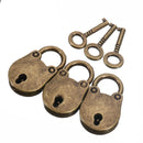 3pcs Old Vintage Antique Style Mini Padlock Lock with Keys