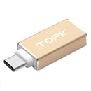 TOPK Type-C USB-C Male to USB Female Mini Type-C 3.1 OTG Adapter Converter For Xiaomi Mi5 Mi4c