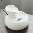 Pet Dog Cat Fountain Feeder Automatic Water Dispenser Ceramic Water Drinker Bowl