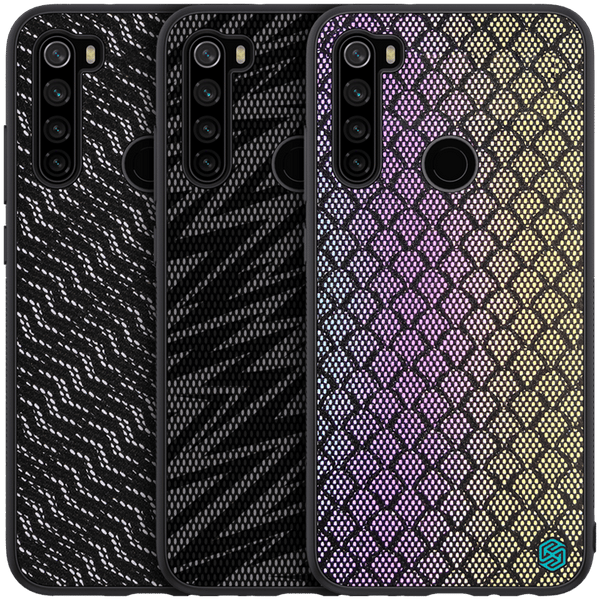 For Xiaomi Redmi Note 8 Case NILLKIN Luxury Luster Twinkle Shield Woven Polyester + PU Leather Hard Back Protective Case