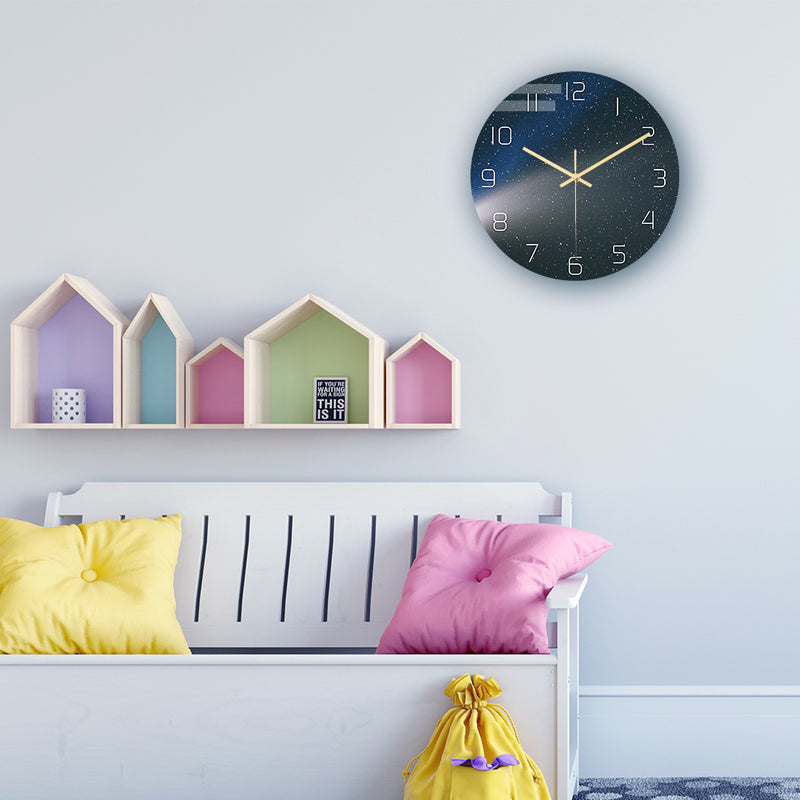 Loskii CC024 Creative Starry Pattern Wall Clock Mute Wall Clock Quartz Wall Clock For Home Office Decorations