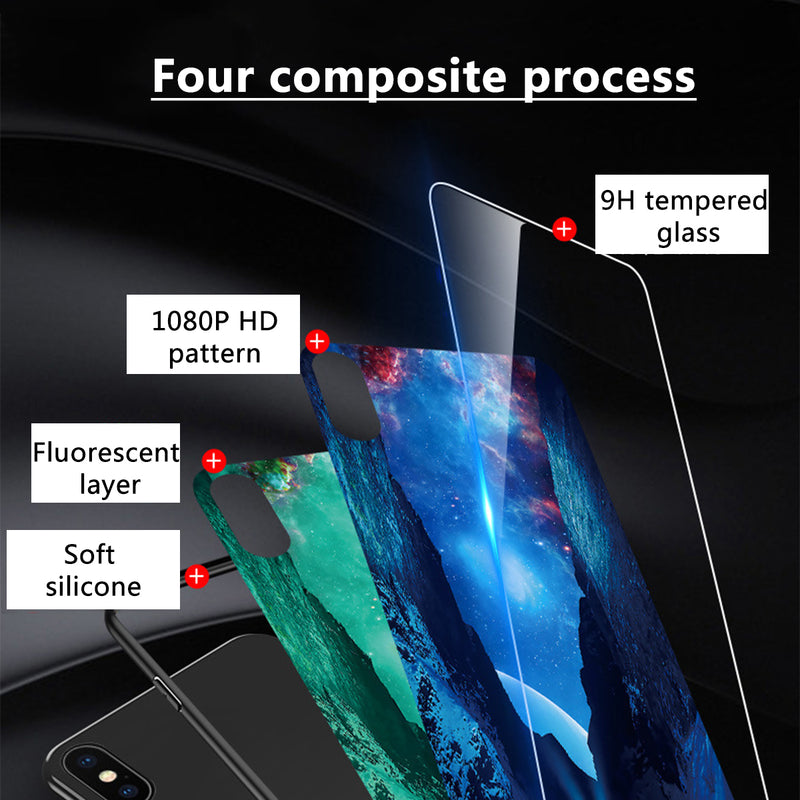 Bakeey Illuminating Tempered Glass Protective Case For iPhone X/XS/XR/XS Max/8 Plus/7 Plus