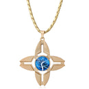 Unisex Fidget Spinner Necklace Four Leaf Crab Craws Pendant Necklace Women Men