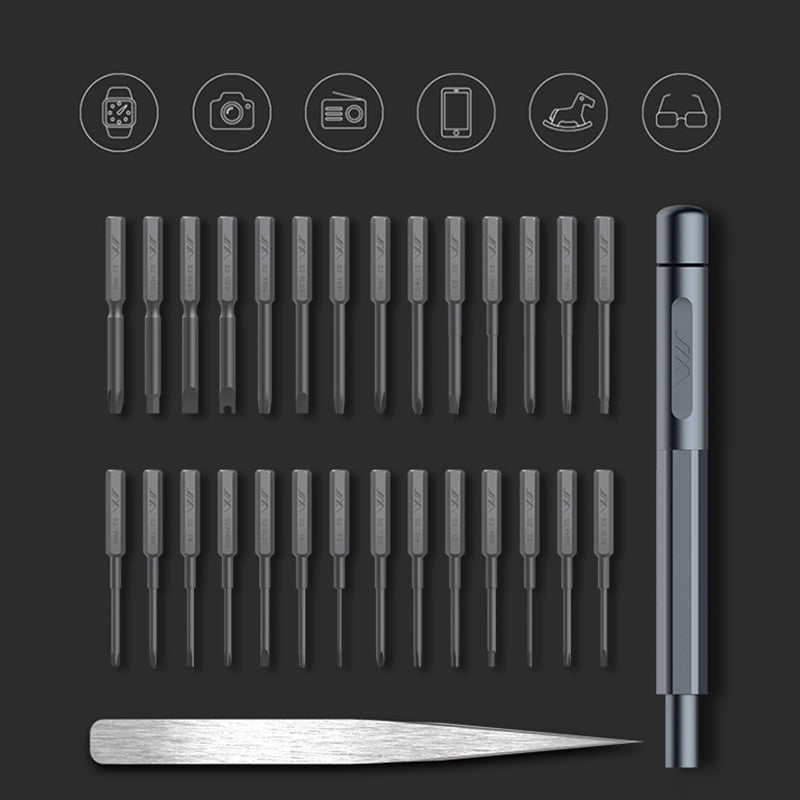 JIMI 30 IN 1 Multi-purpose Precision Screwdrivers Kit Repair Tool DIY Screw Driver Set w/ Tweezers