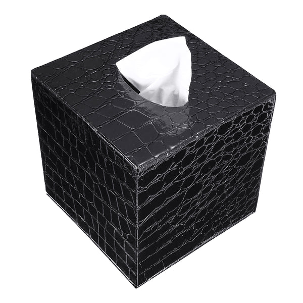 Square PU Leather Tissue Box Paper Holder Case Cover for Home Office Hotel