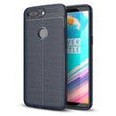 Litchi Leather Shockproof Soft TPU&Silicone Back Cover For OnePlus 5T