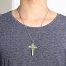 Trendy Silver Gold Men Cross Necklace Stainless Steel Charm Necklaces