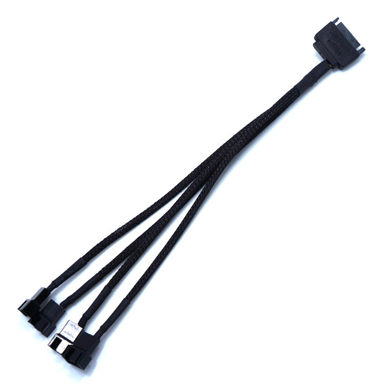SATA to 3 Pin 4 Pin Fan Power Adapter SATA to 4 Way 24AWG Computer Extension Cable 27cm PVC Wire Cord SATA Power Cable