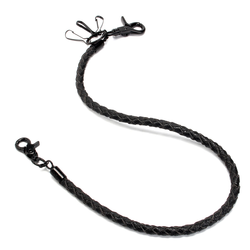 Punk PU Leather Biker Keychain Key Jeans Wallet Belt Chain Hip-hop Clasp Keyring