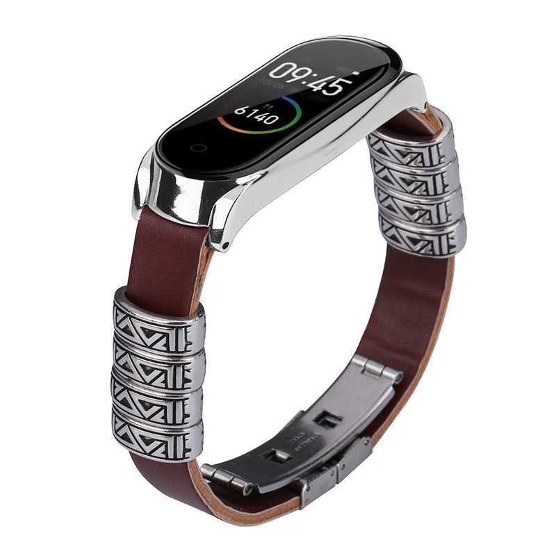 Bakeey Retro Butterfly Push Button Deployment Buckle Metal Watch Band Strap Replacement for Xiaomi Mi band 3 Xiaomi Mi band 4