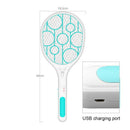Electric Fly Swatter Fly Bug Zapper Racket Mosquito Swatter Pest Insects Control USB Rechargeable LED Lighting Pests Control