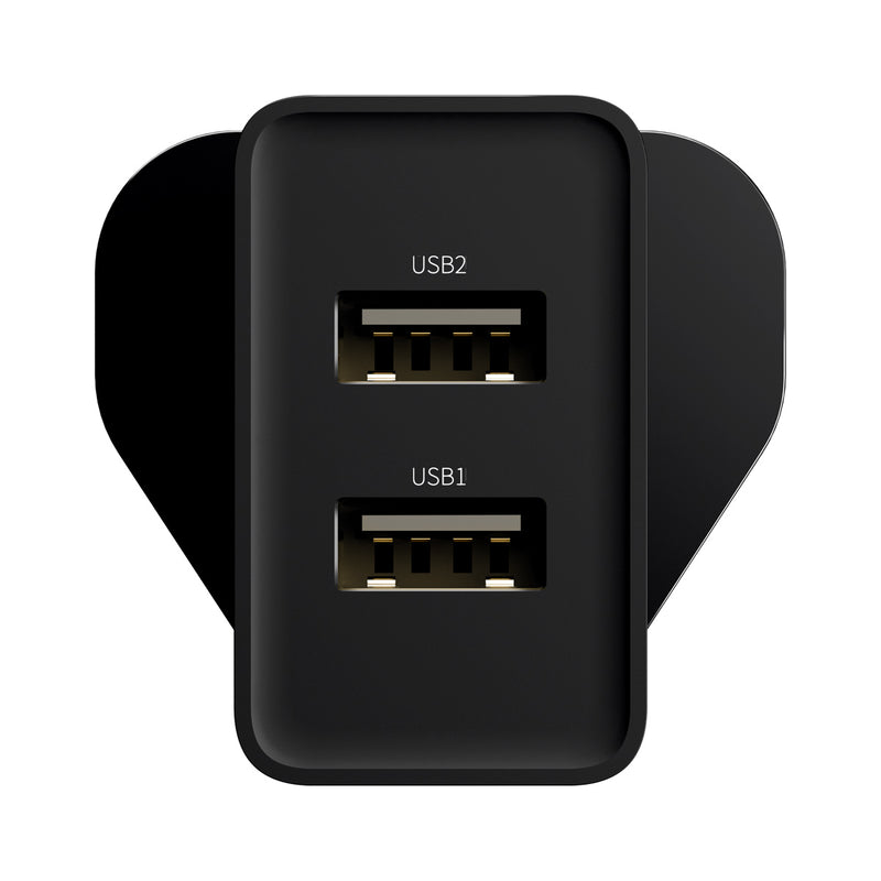 Basues 10.5W 2A Smart Protection Dual USB Travel Charger UK Plug Fast Charging Speed Mini Universal Charger Adapter for Samsung S10+ Xiaomi 9T Redmi Note8