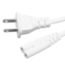 1.5m AC C8 US Plug Power Supply Adapter Cord Cable PVC White Power Adapter Connector Line for Monitor