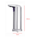 Touch Sensing Automatic Stainless Steel Silver Soap Dispenser 3 Adjustable Volume Settings 250ml Capacity
