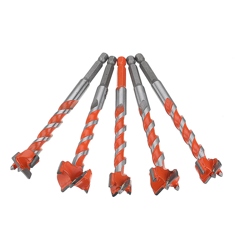 5pcs 16-25mm Hex Shank Twist Forstner Drill Bit Set Hinge Hole Cutter Woodworking Hole Saw