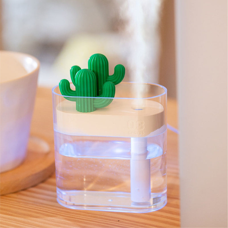 SOTHING 319 Clear Cactus Ultrasonic Air Humidifier 160ML Color Light USB Air Purifier Anion Mist Maker Water Atomizer