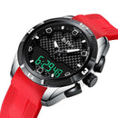 BIDEN 0139 LED Digital Watch Waterproof Sport Style Silicone Watch Band Men Wrist Watch