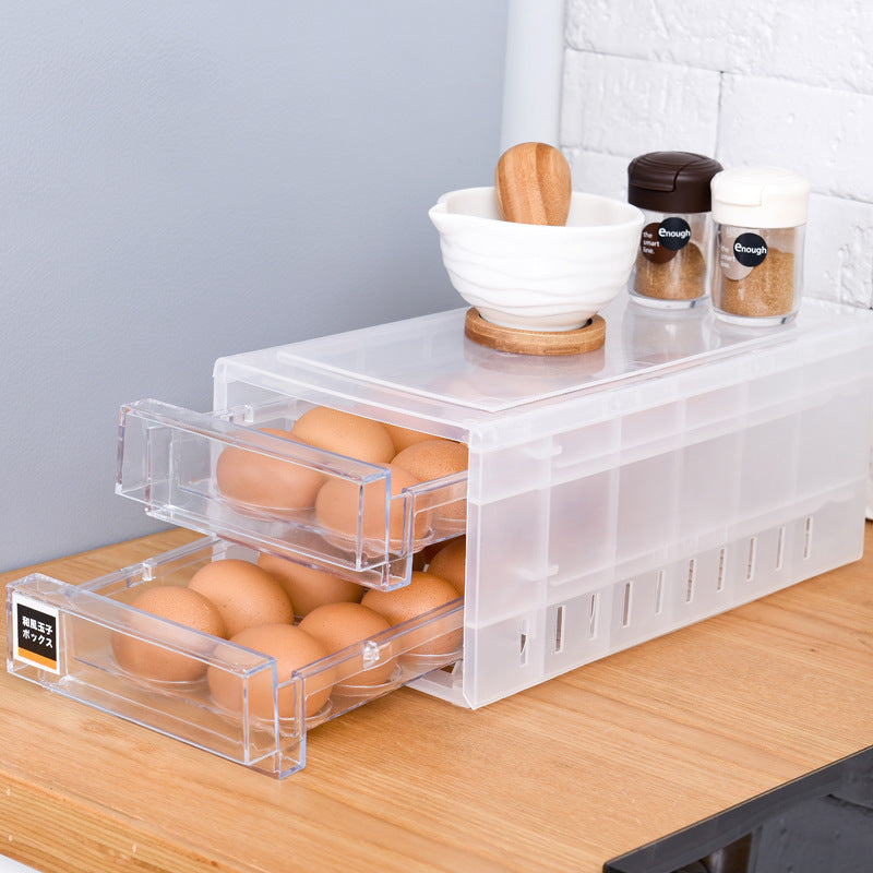 Draw Design Kitchen Egg Storage Rack Refrigerator Freezer Storage Box